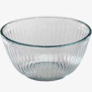 🤍Pyrex 7401-S Clear Sculptured Glass Bowl – 3 Cup Ribbed Mixing Bowl